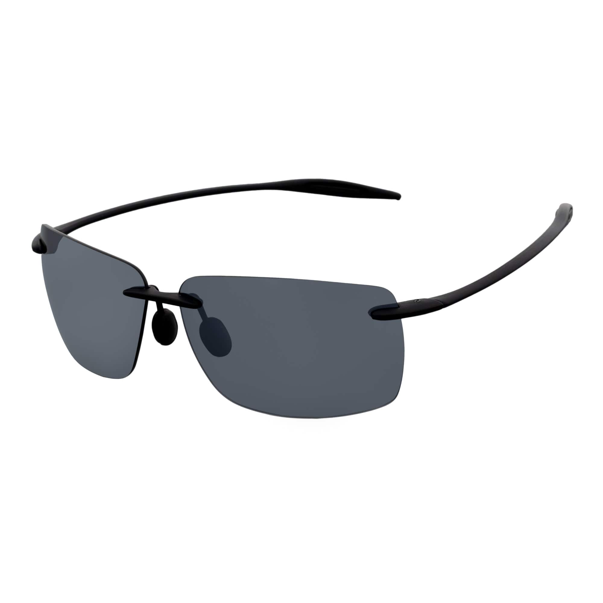 Morspecs Sunglasses MAUI - Rimless TR90 Thin Sports Wraparound Sunglasses Matte Black Silver Mirror Polarized