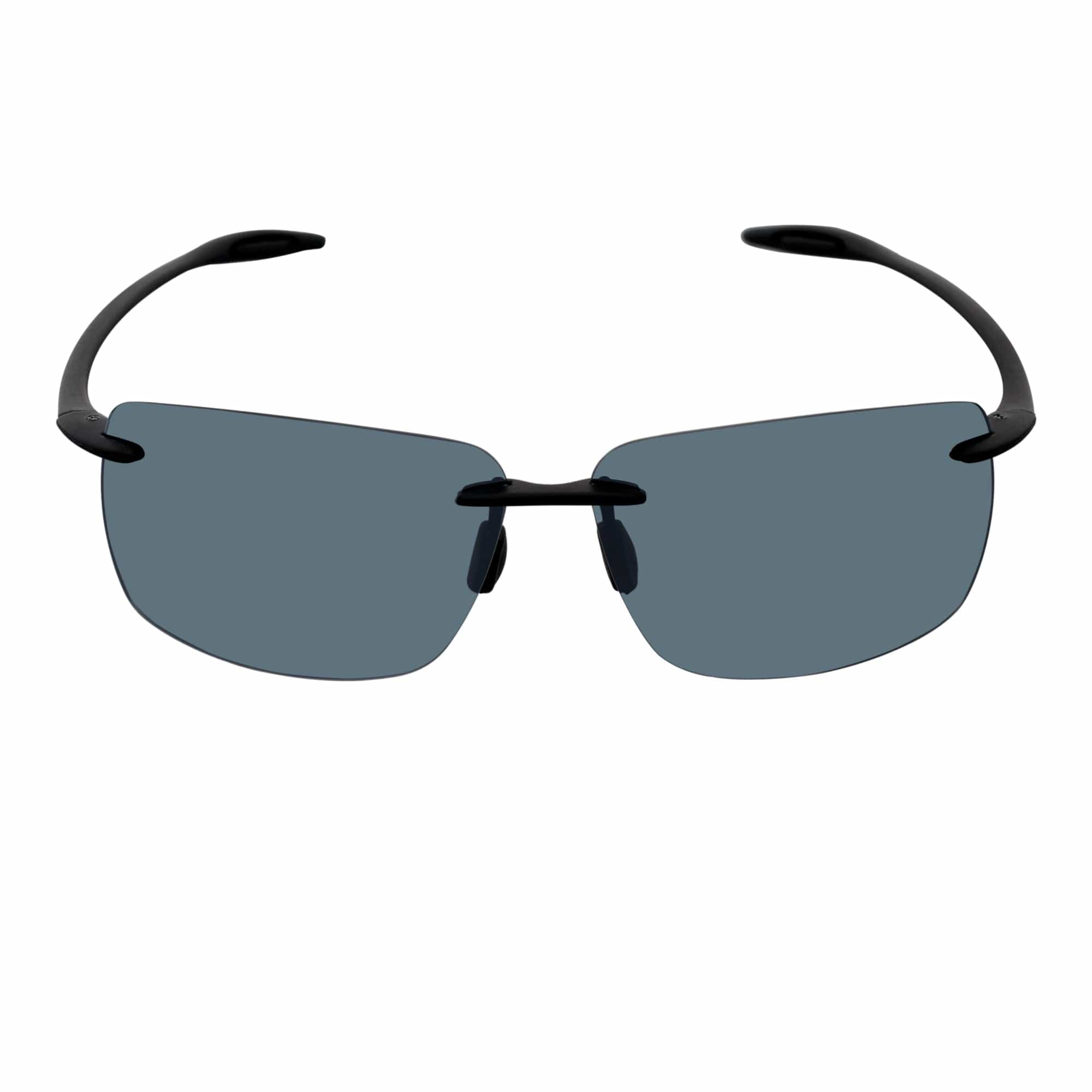 Morspecs Sunglasses MAUI - Rimless TR90 Thin Sports Wraparound Sunglasses Matte Black Silver Mirror Polarized