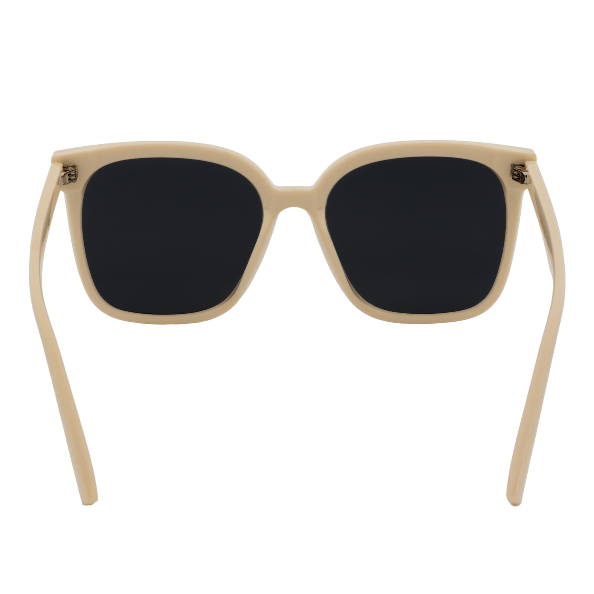 MIA - Polarized Womens Oversize 3 Pin Cat Eye Sunglasses Creme Smoke Tint