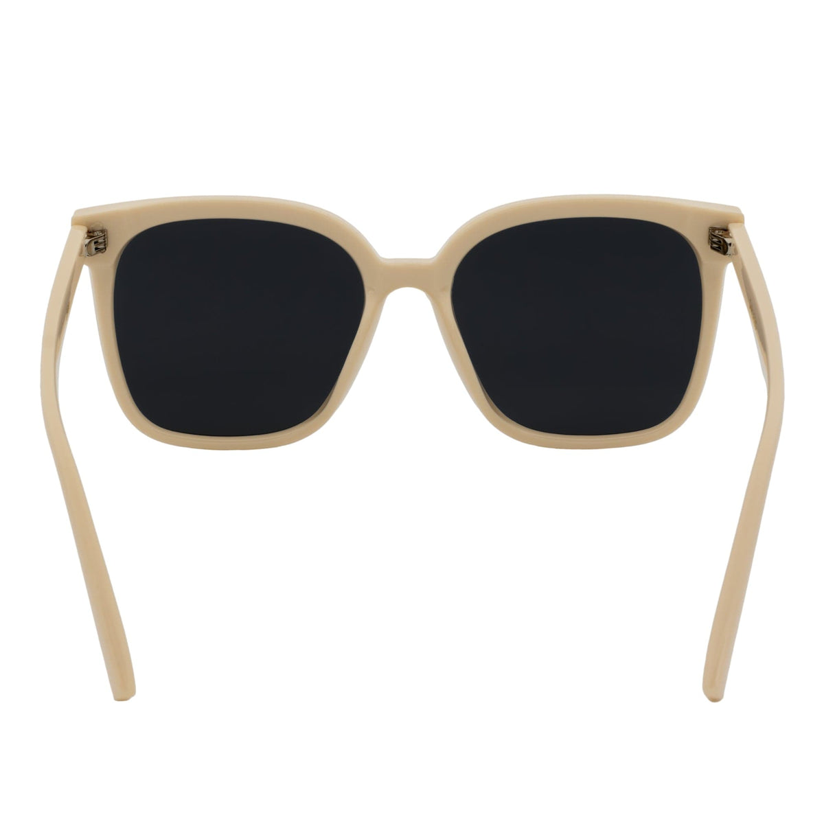 MIA - Polarized Womens Oversize 3 Pin Cat Eye Sunglasses Creme Smoke Tint