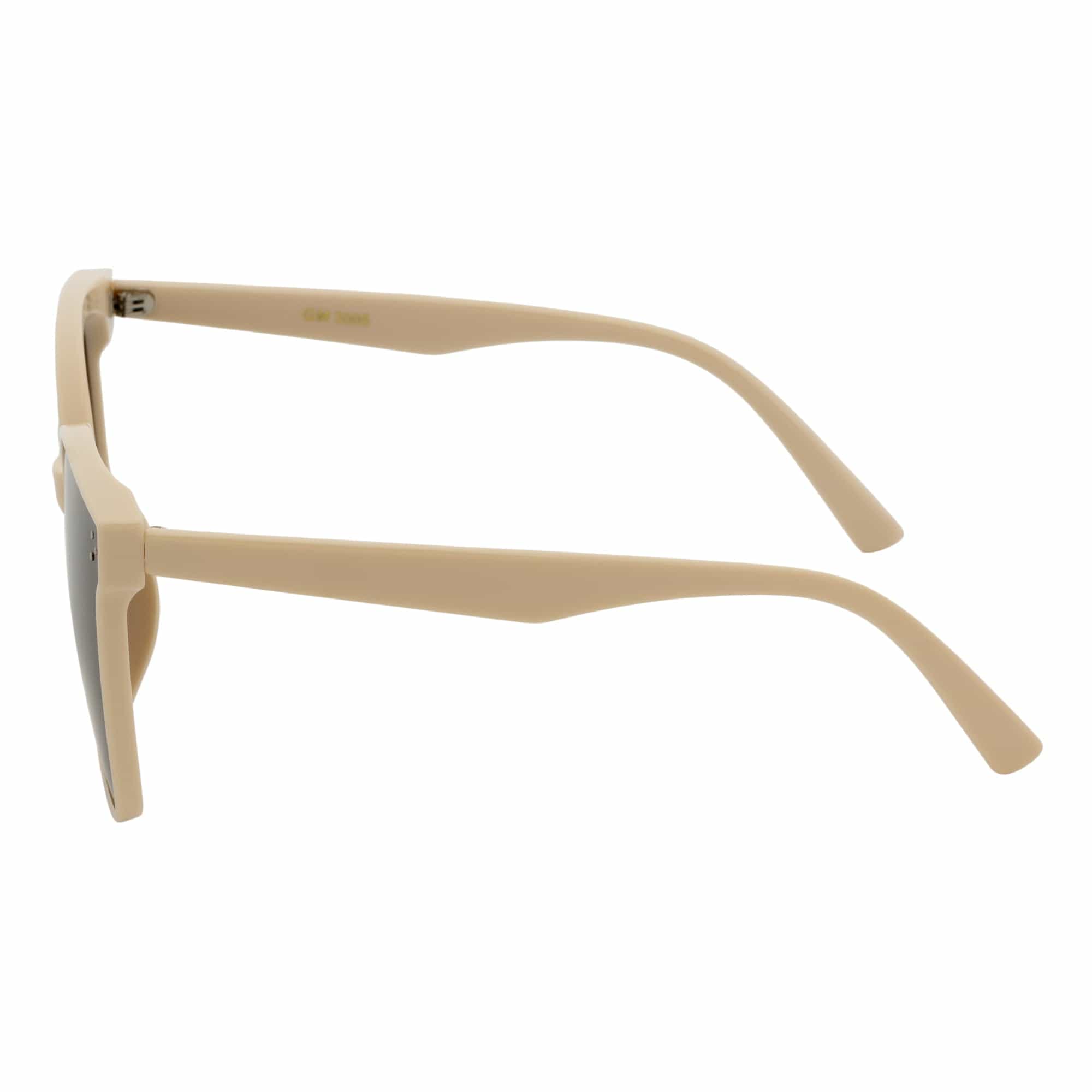 MIA - Polarized Womens Oversize 3 Pin Cat Eye Sunglasses Creme Smoke Tint