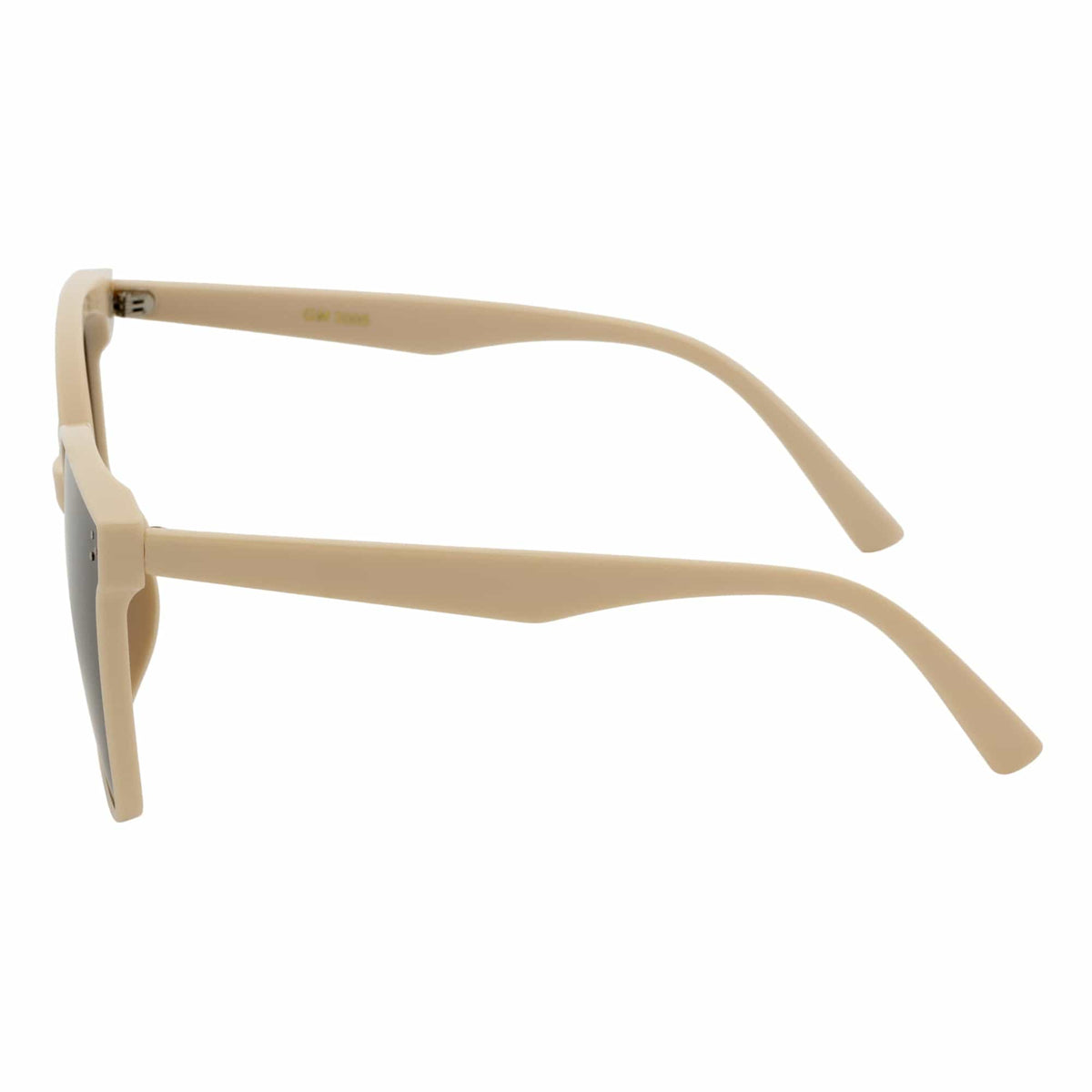 MIA - Polarized Womens Oversize 3 Pin Cat Eye Sunglasses Creme Smoke Tint