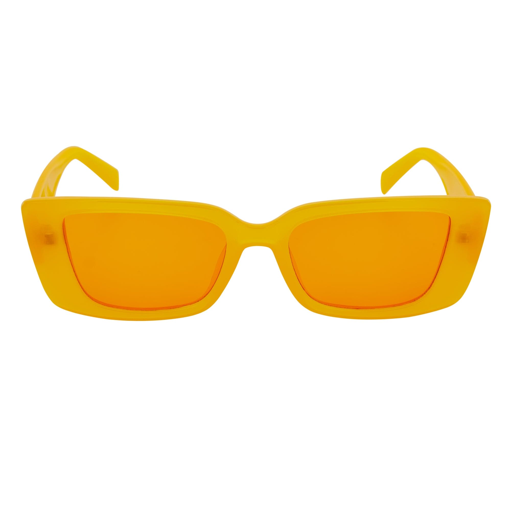 MODCAT - Small Cat Eye Rectangle Sunglasses 90s Orange Frame Orange Lens