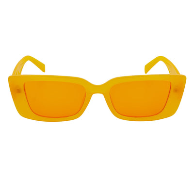 MODCAT - Small Cat Eye Rectangle Sunglasses 90s Orange Frame Orange Lens