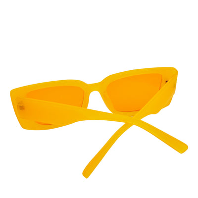 MODCAT - Small Cat Eye Rectangle Sunglasses 90s Orange Frame Orange Lens