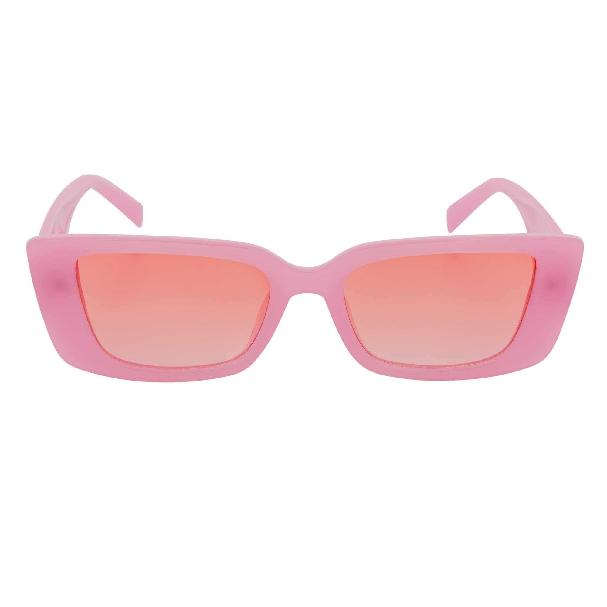 MODCAT - Small Cat Eye Rectangle Sunglasses 90s Pink Frame Pink Lens