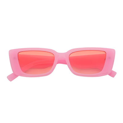 MODCAT - Small Cat Eye Rectangle Sunglasses 90s Pink Frame Pink Lens