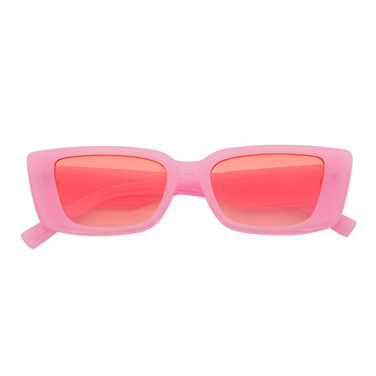 MODCAT - Small Cat Eye Rectangle Sunglasses 90s Pink Frame Pink Lens