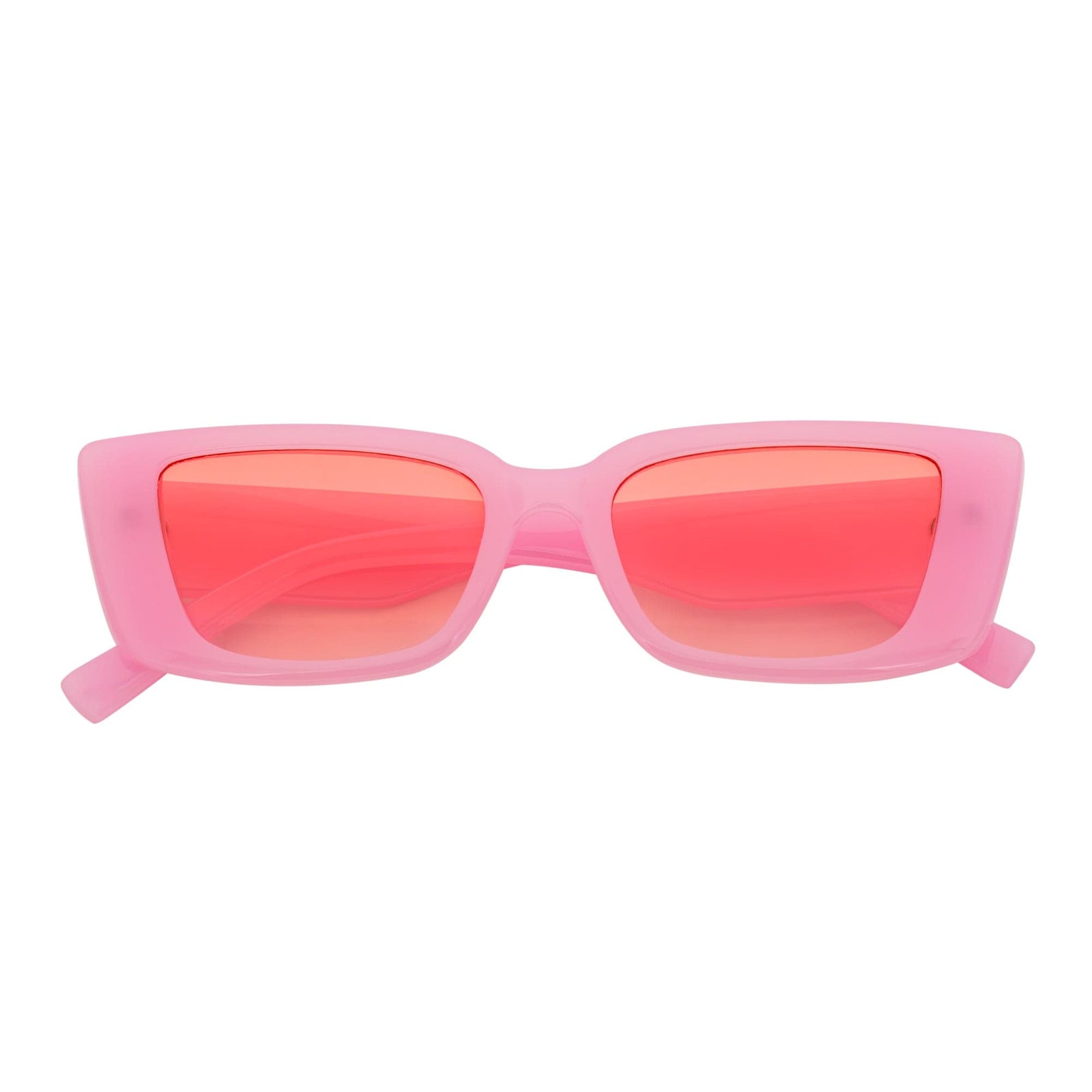 MODCAT - Small Cat Eye Rectangle Sunglasses 90s Pink Frame Pink Lens
