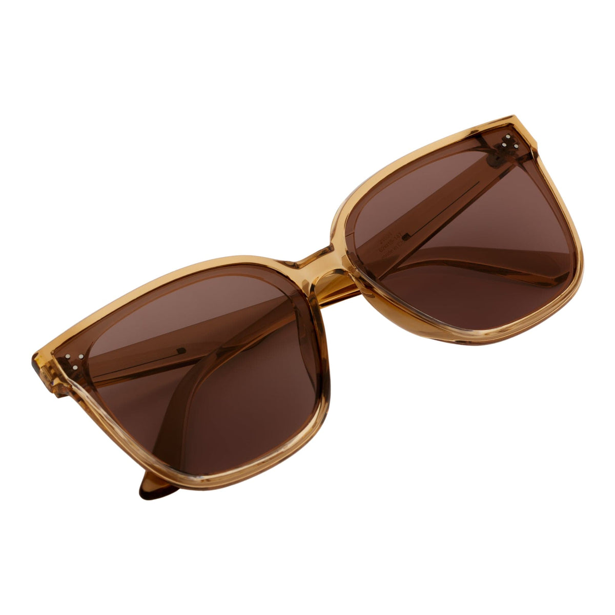 MYA - Polarized Womens Oversize 3 Pin Cat Eye Sunglasses Clear Brown