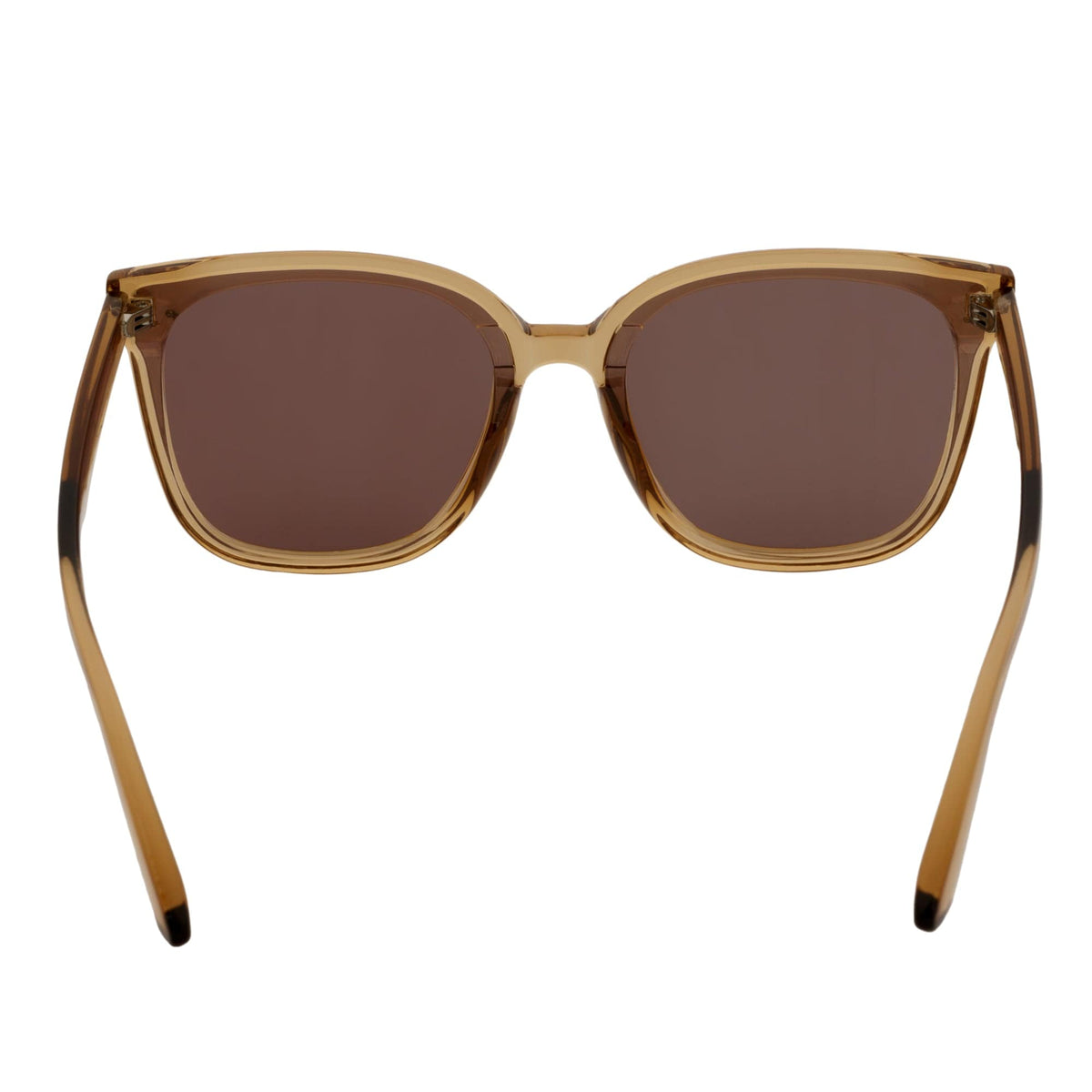 MYA - Polarized Womens Oversize 3 Pin Cat Eye Sunglasses Clear Brown