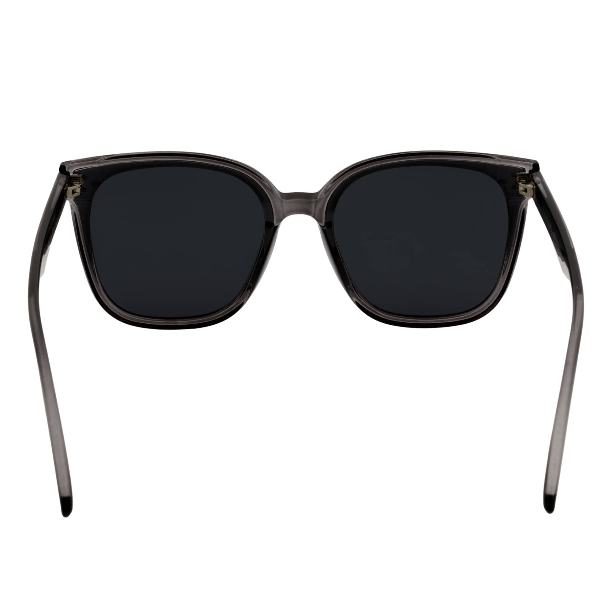 MYA - Polarized Womens Oversize 3 Pin Cat Eye Sunglasses Clear Gray Smoke