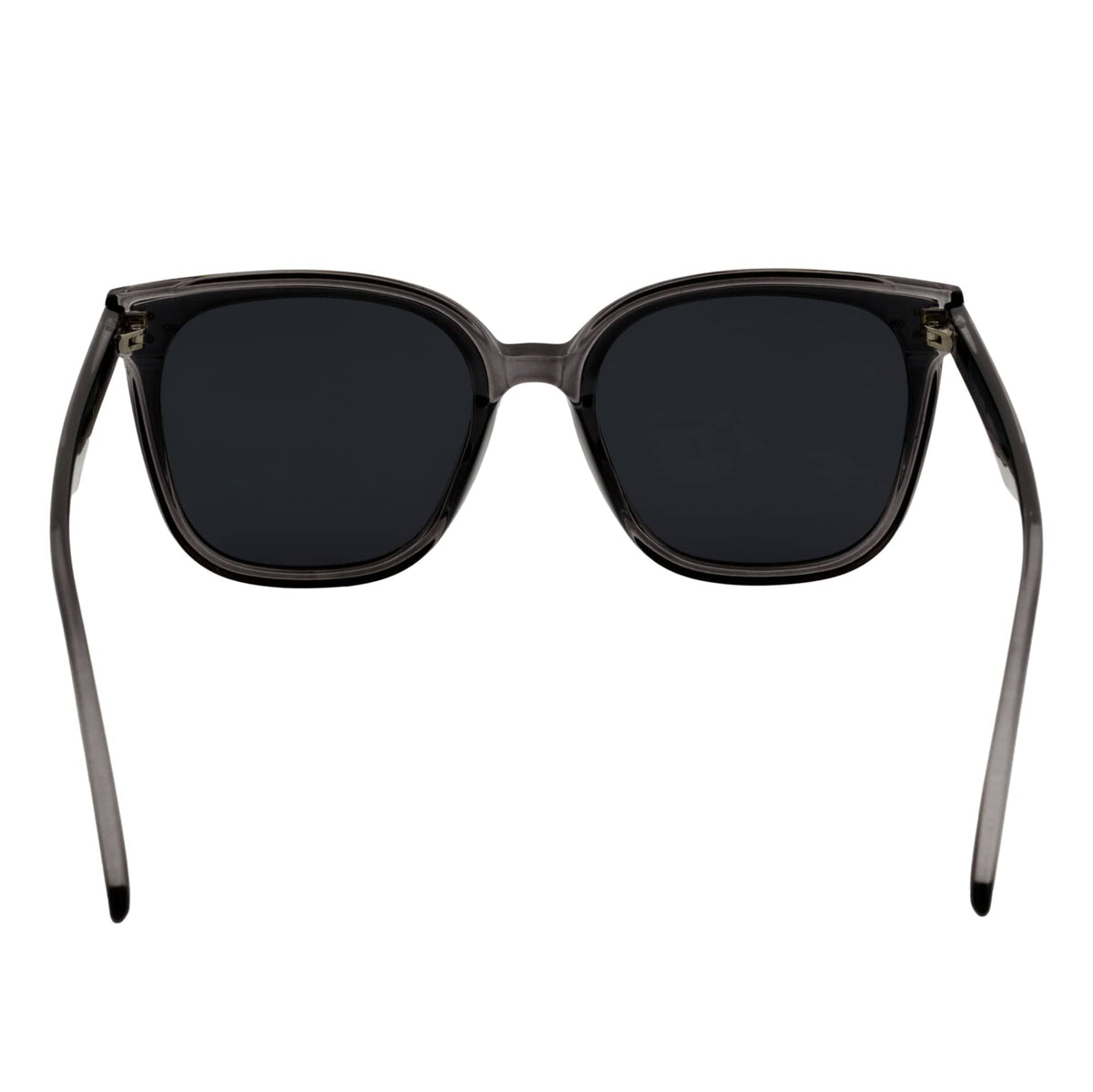 MYA - Polarized Womens Oversize 3 Pin Cat Eye Sunglasses Clear Gray Smoke