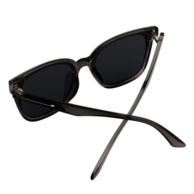 MYA - Polarized Womens Oversize 3 Pin Cat Eye Sunglasses Clear Gray Smoke