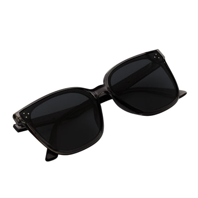 MYA - Polarized Womens Oversize 3 Pin Cat Eye Sunglasses Clear Gray Smoke