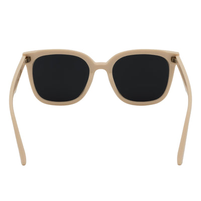 MYA - Polarized Womens Oversize 3 Pin Cat Eye Sunglasses Creme Smoke