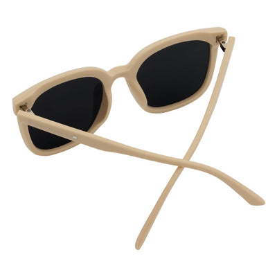 MYA - Polarized Womens Oversize 3 Pin Cat Eye Sunglasses Creme Smoke - MorspecsM1043-4