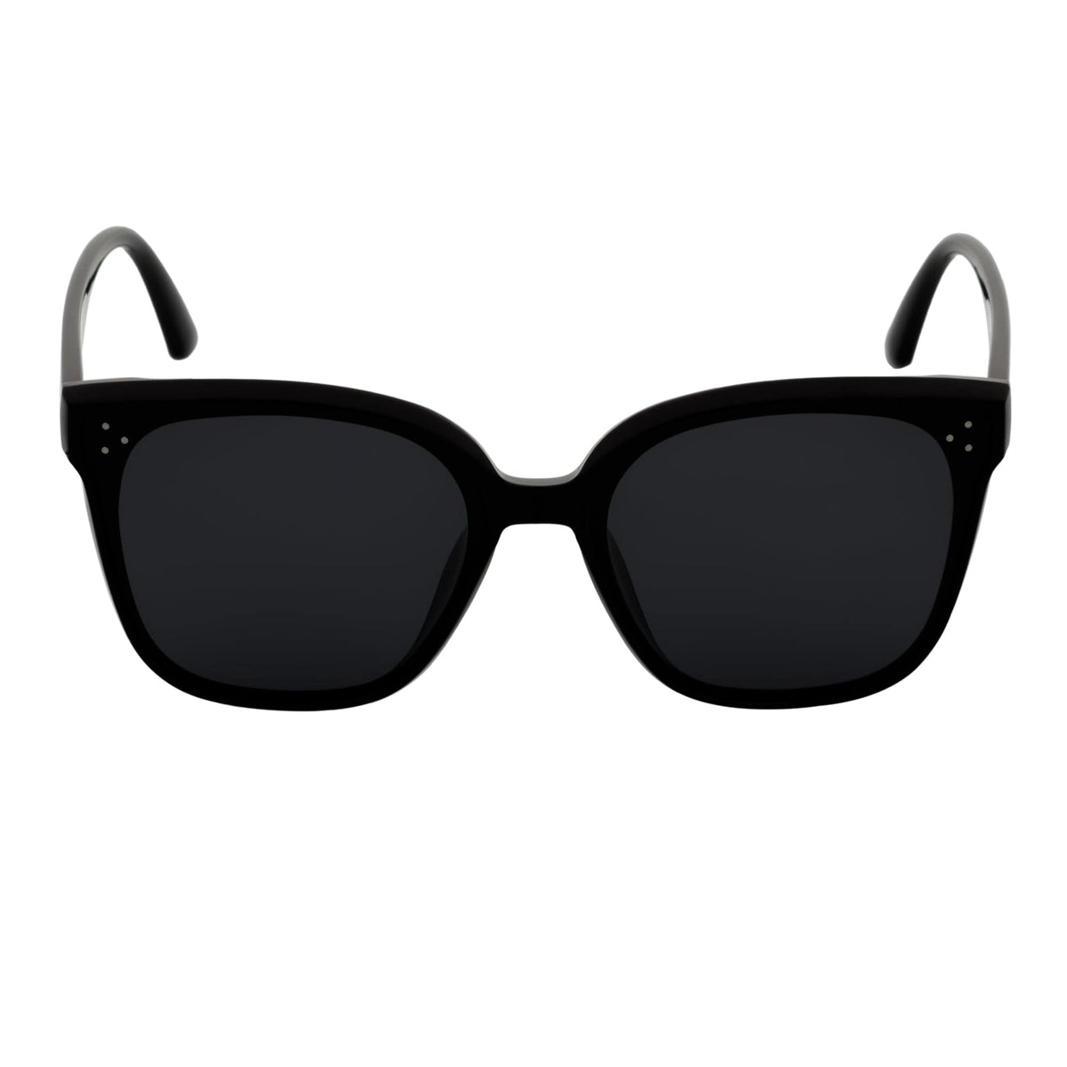 MYA - Polarized Womens Oversize 3 Pin Cat Eye Sunglasses Gloss Black Smoke