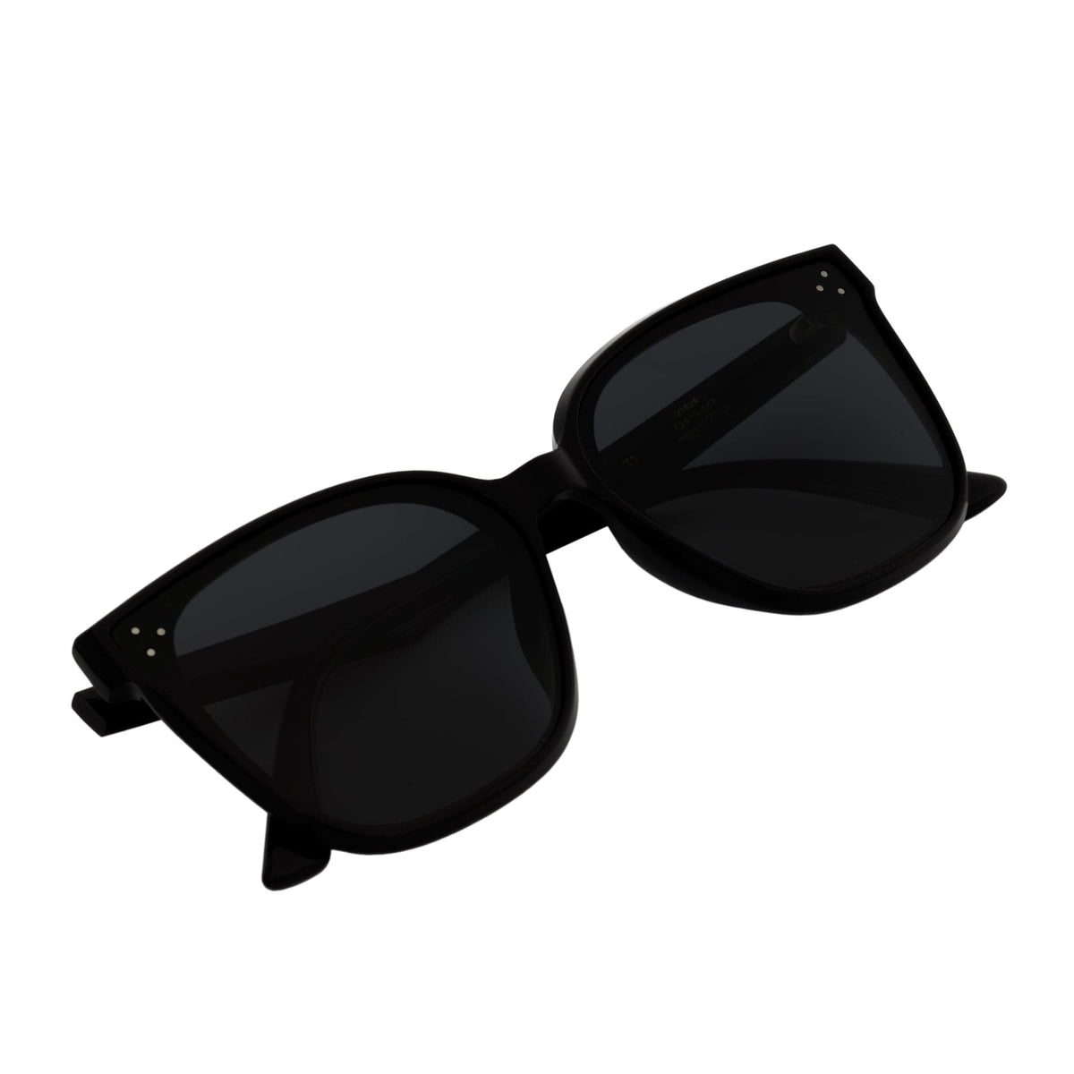 MYA - Polarized Womens Oversize 3 Pin Cat Eye Sunglasses Gloss Black Smoke