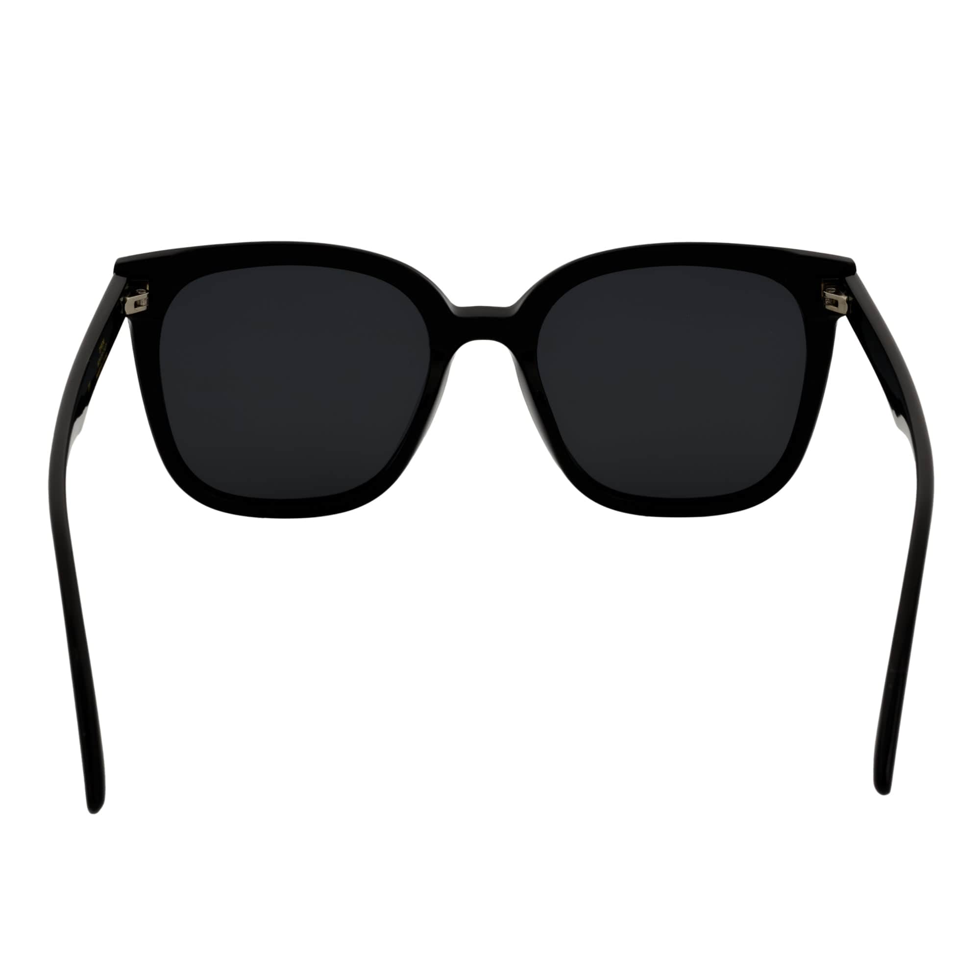 MYA - Polarized Womens Oversize 3 Pin Cat Eye Sunglasses Gloss Black Smoke