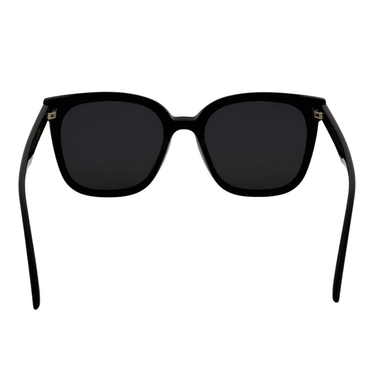 MYA - Polarized Womens Oversize 3 Pin Cat Eye Sunglasses Gloss Black Smoke