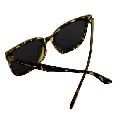 MYA - Polarized Womens Oversize 3 Pin Cat Eye Sunglasses Green Tortoise Smoke