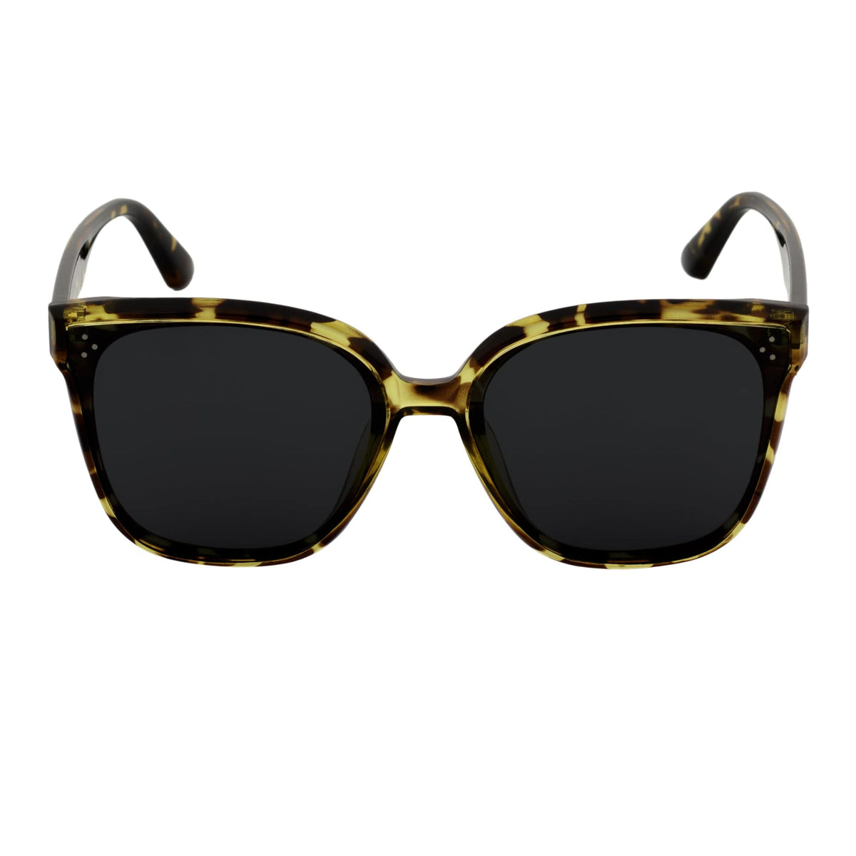 MYA - Polarized Womens Oversize 3 Pin Cat Eye Sunglasses Green Tortoise Smoke