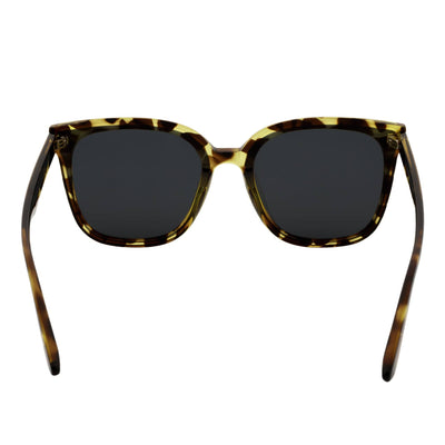 MYA - Polarized Womens Oversize 3 Pin Cat Eye Sunglasses Green Tortoise Smoke