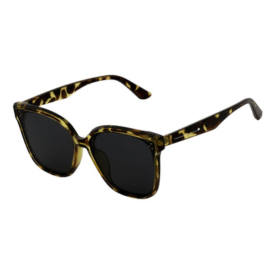 MYA - Polarized Womens Oversize 3 Pin Cat Eye Sunglasses Green Tortoise Smoke