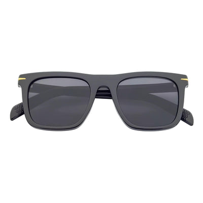 OXFORD - Square Horn Rimmed Sunglasses Metal Accent Black Smoke