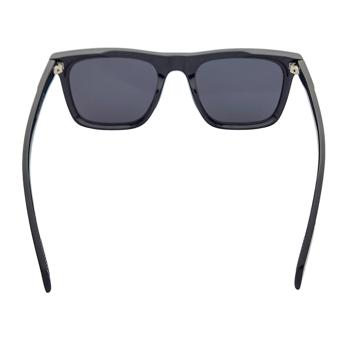 OXFORD - Square Horn Rimmed Sunglasses Metal Accent Black Smoke