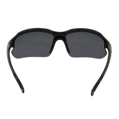 PACIFIC - Polarized Rimless Half Frame Sports Wraparound Sunglasses Gloss Black Smoke