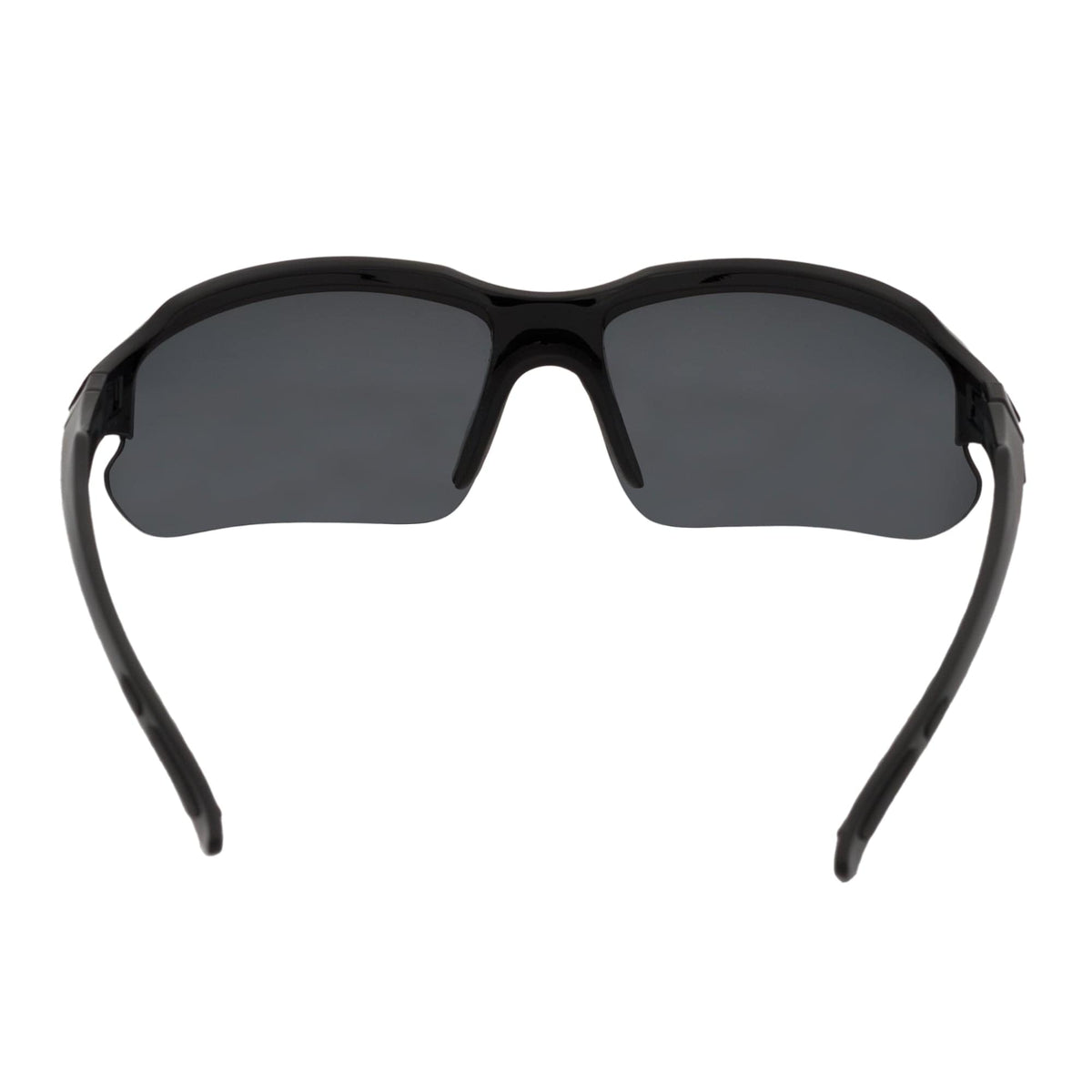 PACIFIC - Polarized Rimless Half Frame Sports Wraparound Sunglasses Gloss Black Smoke