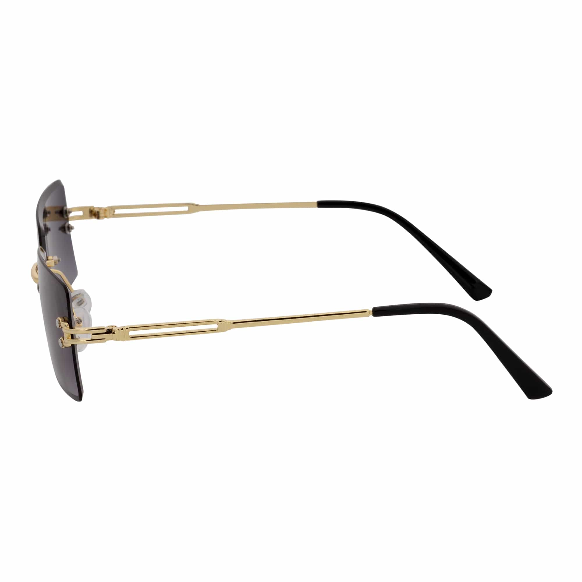 PREMIERE - Luxury 90s Small Metal Rimless Rectangle Sunglasses Gold Lavender