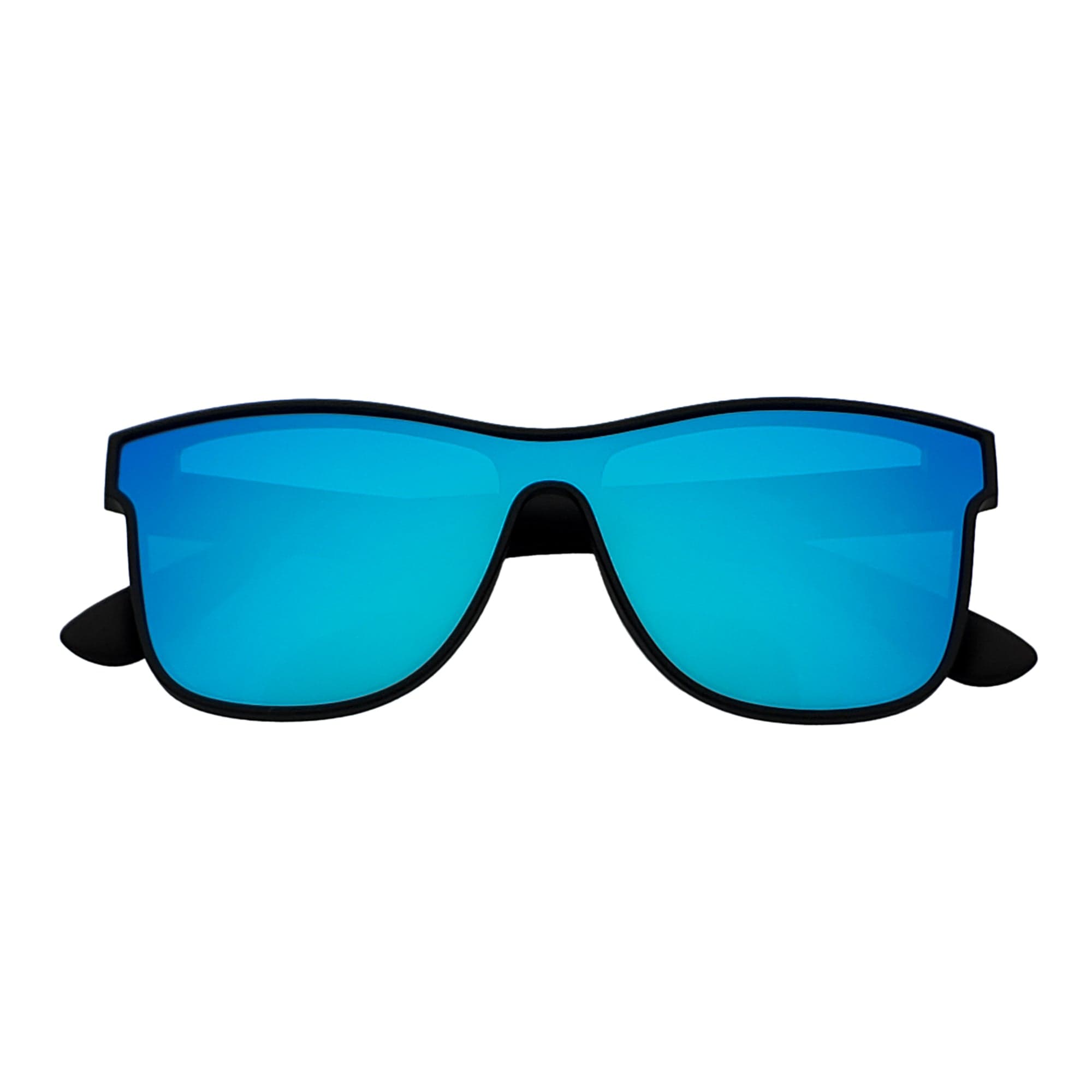 Morspecs Sunglasses PRIME TIME - Polarized Flat Lens Modern Horn Rimmed Sunglasses Matte Black Blue Mirror
