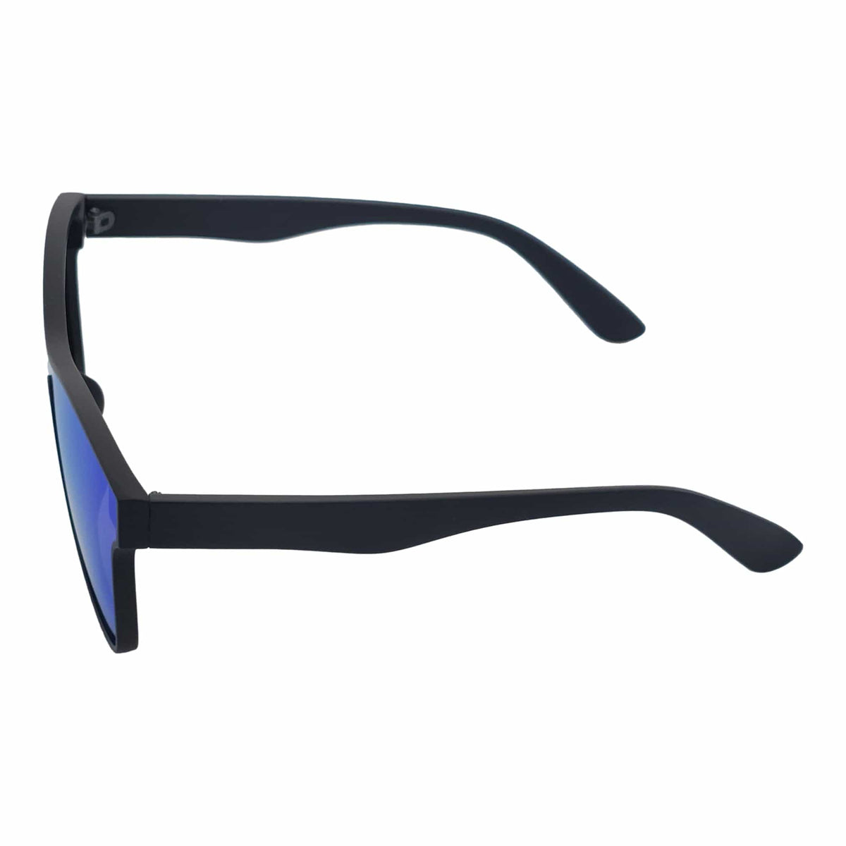 PRIME TIME - Polarized Flat Lens Sunglasses Matte Black Blue Mirror