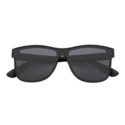 PRIME TIME - Polarized Flat Modern Lens Sunglasses Matte Black Dark Smoke