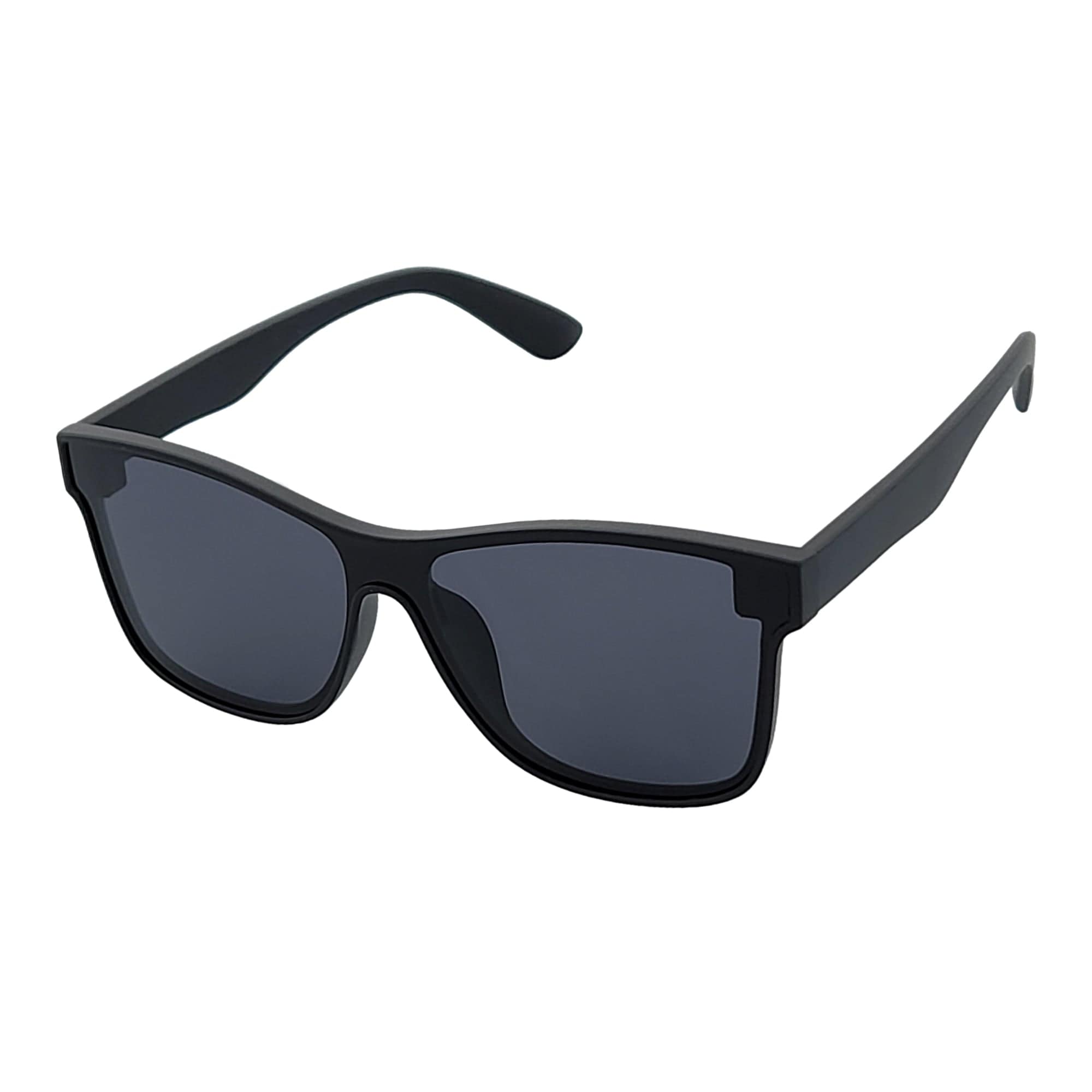 Morspecs Sunglasses PRIME TIME - Polarized Flat Lens Modern Horn Rimmed Sunglasses Matte Black Dark Smoke