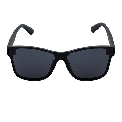PRIME TIME - Polarized Flat Modern Lens Sunglasses Matte Black Dark Smoke - MorspecsM1001-1