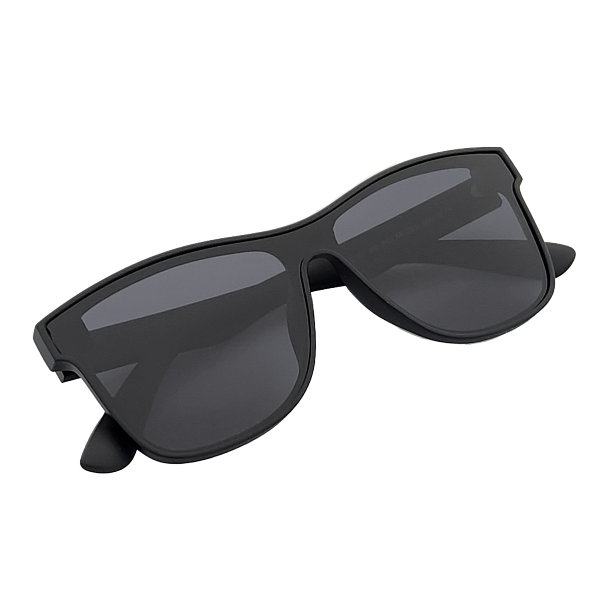 PRIME TIME - Polarized Flat Modern Lens Sunglasses Matte Black Dark Smoke - MorspecsM1001-1