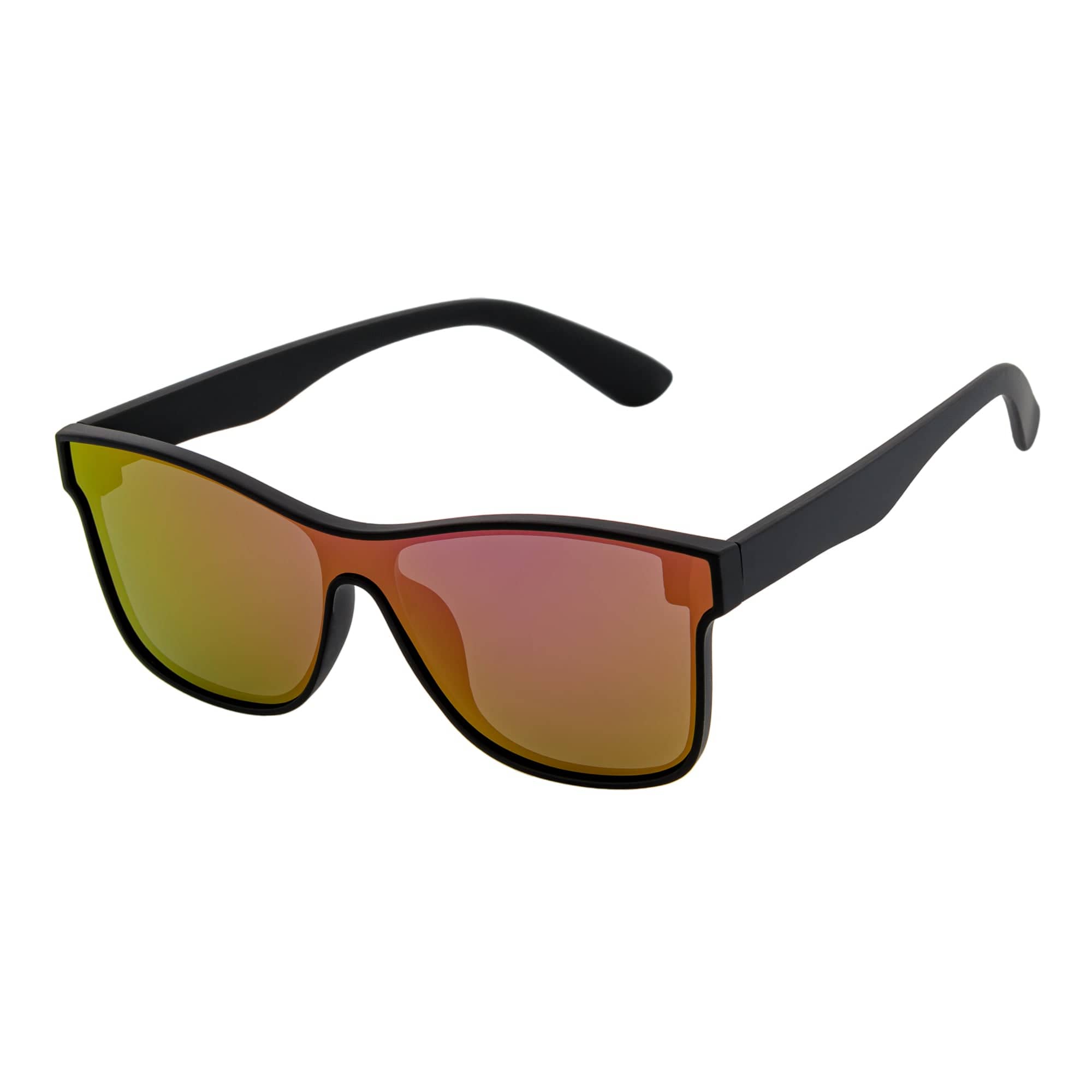 PRIME TIME - Polarized Flat Lens Sunglasses Matte Black Purple Mirror