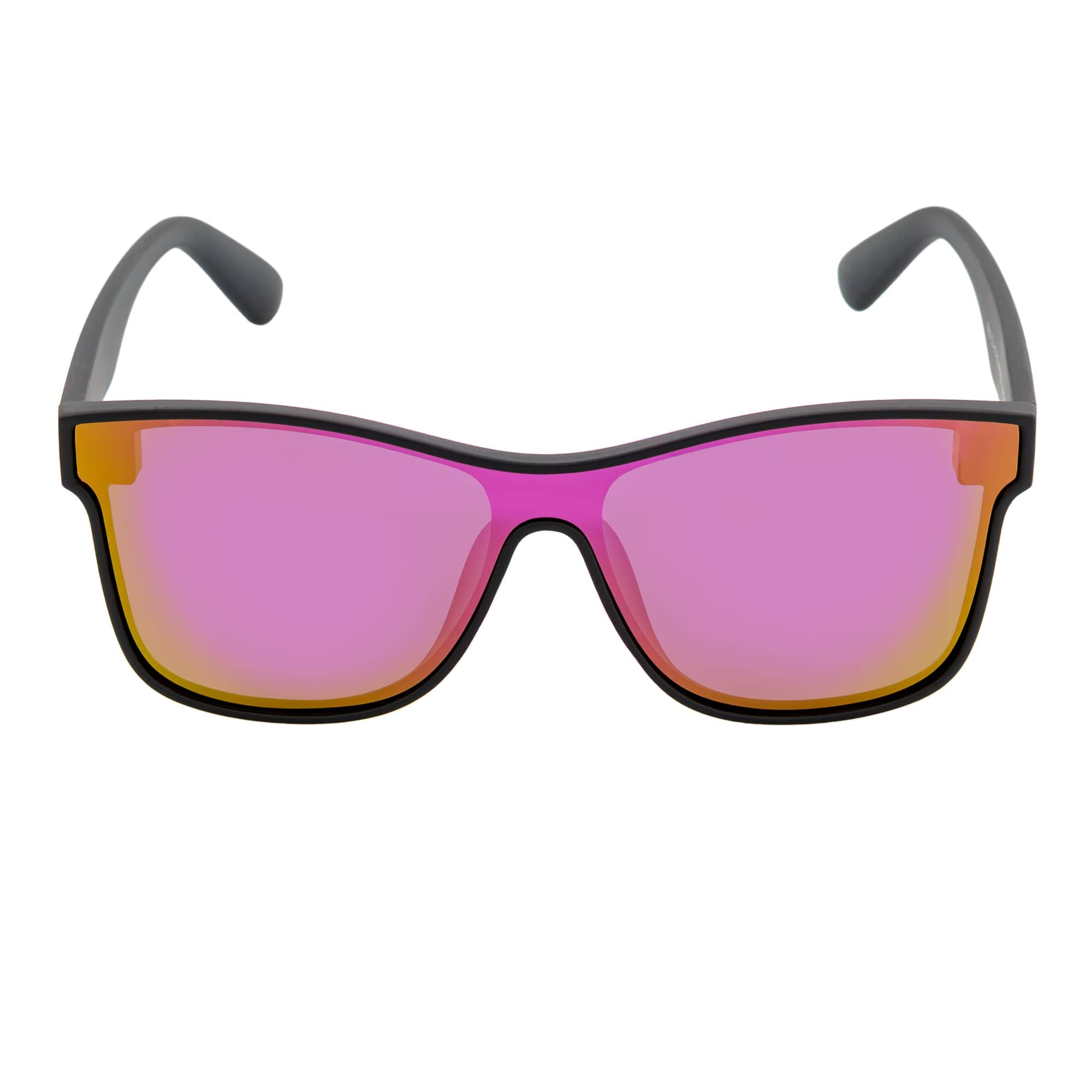 PRIME TIME - Polarized Flat Lens Sunglasses Matte Black Purple Mirror