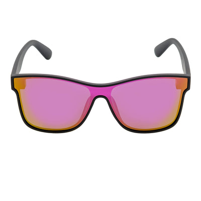 PRIME TIME - Polarized Flat Lens Sunglasses Matte Black Purple Mirror