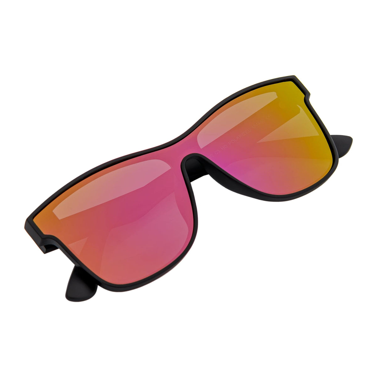 PRIME TIME - Polarized Flat Lens Sunglasses Matte Black Purple Mirror