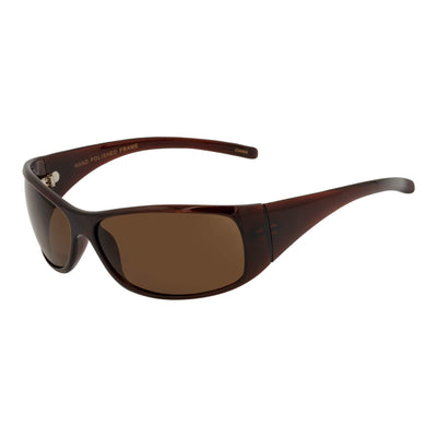 RAVEN - Modern Oval Sports Wraparound Sunglasses Clear Brown Amber