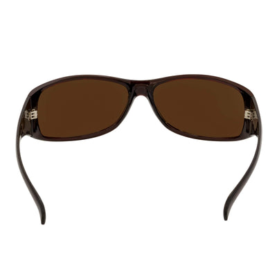 RAVEN - Modern Oval Sports Wraparound Sunglasses Clear Brown Amber