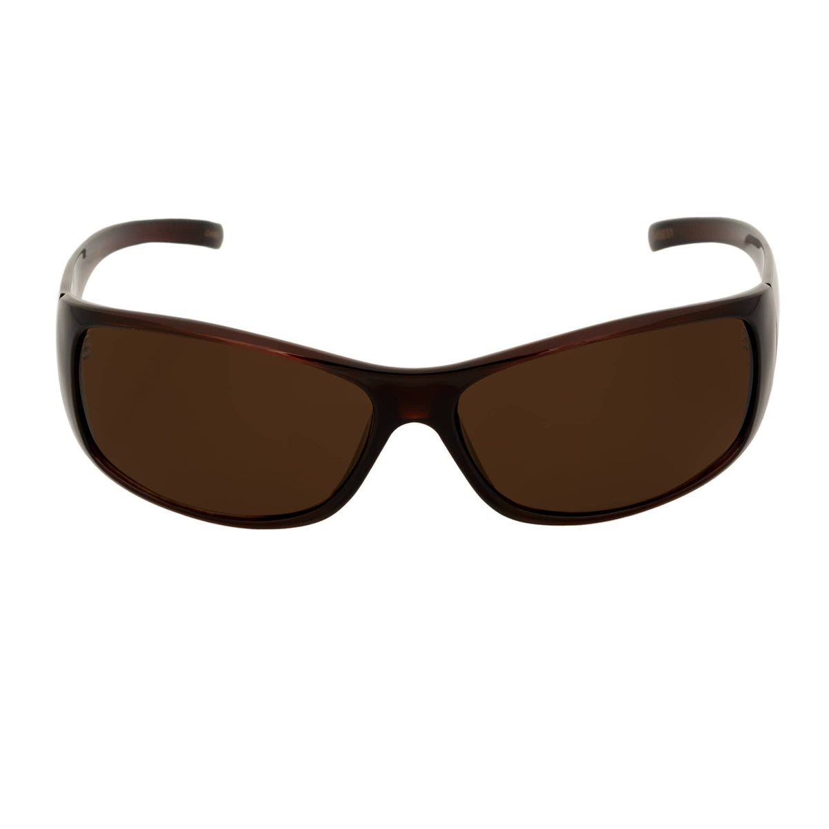 RAVEN - Modern Oval Sports Wraparound Sunglasses Clear Brown Amber