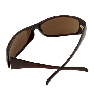 RAVEN - Modern Oval Sports Wraparound Sunglasses Clear Brown Amber