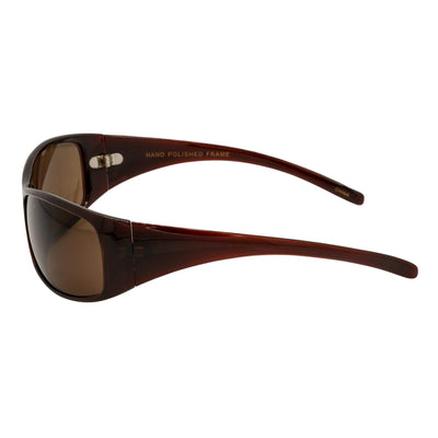 RAVEN - Modern Oval Sports Wraparound Sunglasses Clear Brown Amber