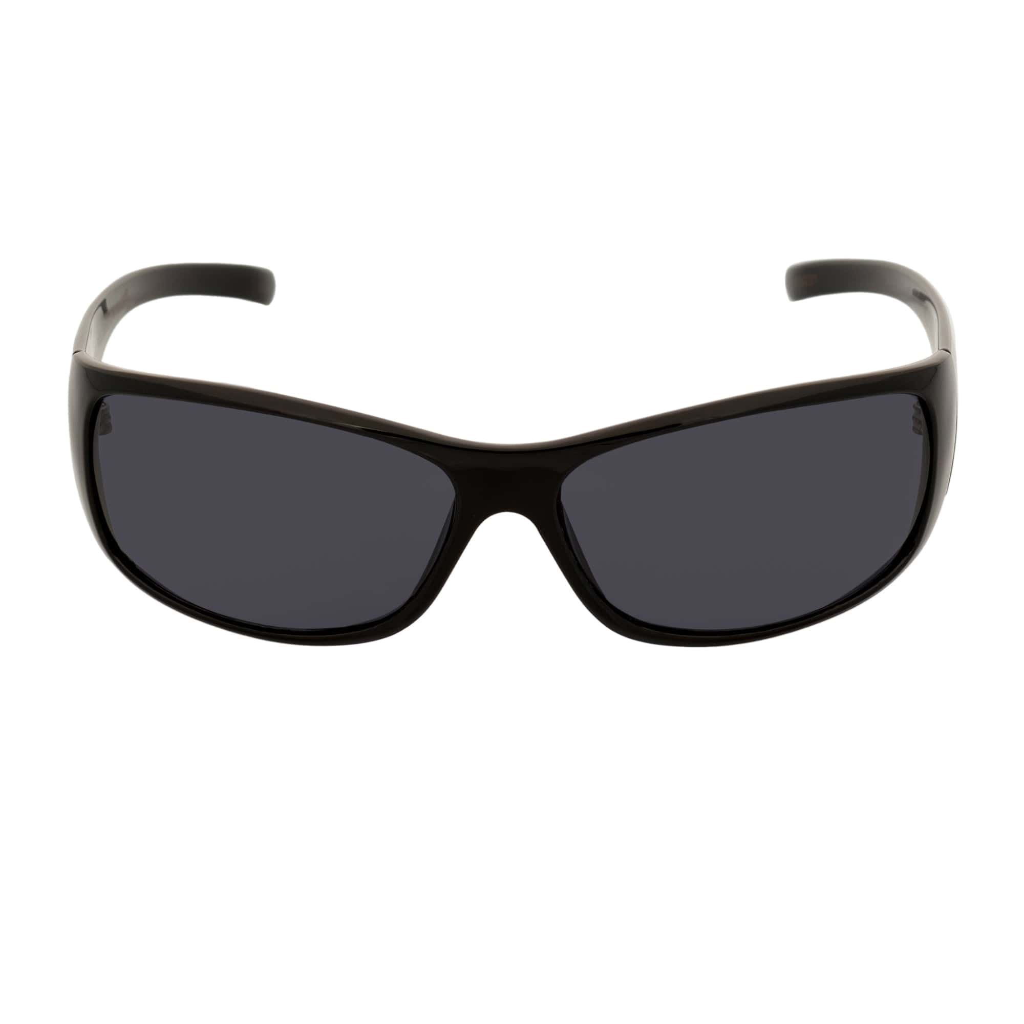 RAVEN - Modern Oval Sports Wraparound Sunglasses Gloss Black Smoke